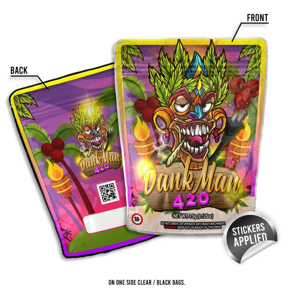 3-5g custom mylar bags labelled double sided